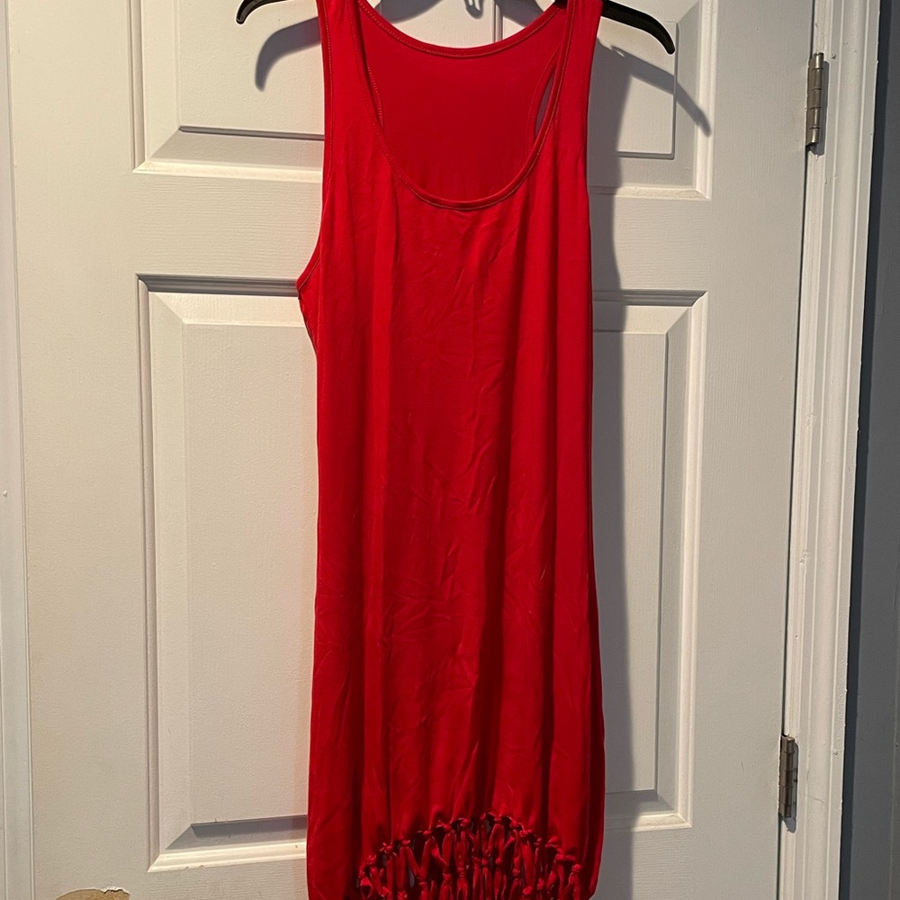 Red cotton dress - bathing suit cover up
